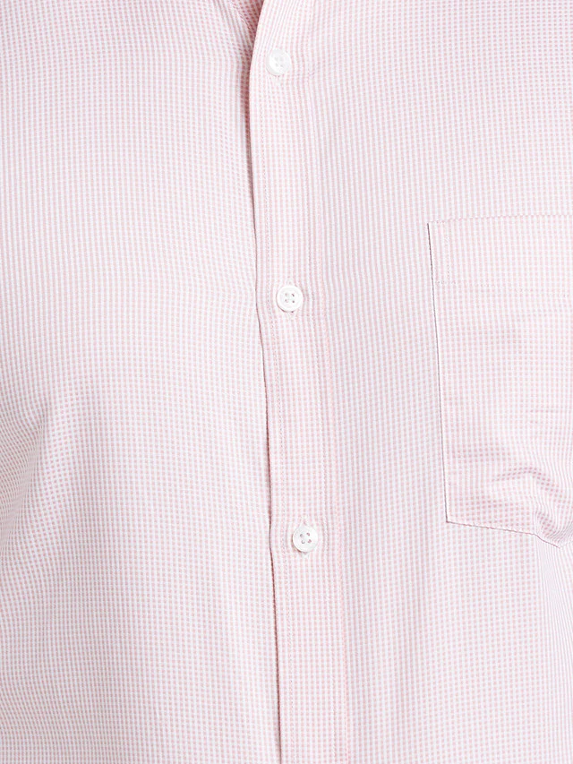 Park Avenue Men Pink Checkered Slim Fit Cotton Formal Shirt - Image 7