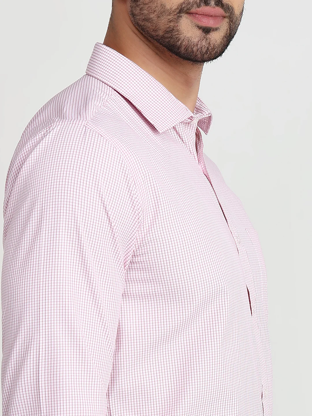 Park Avenue Men Red Checks Slim Fit Cotton Blend Formal Shirt - Image 6