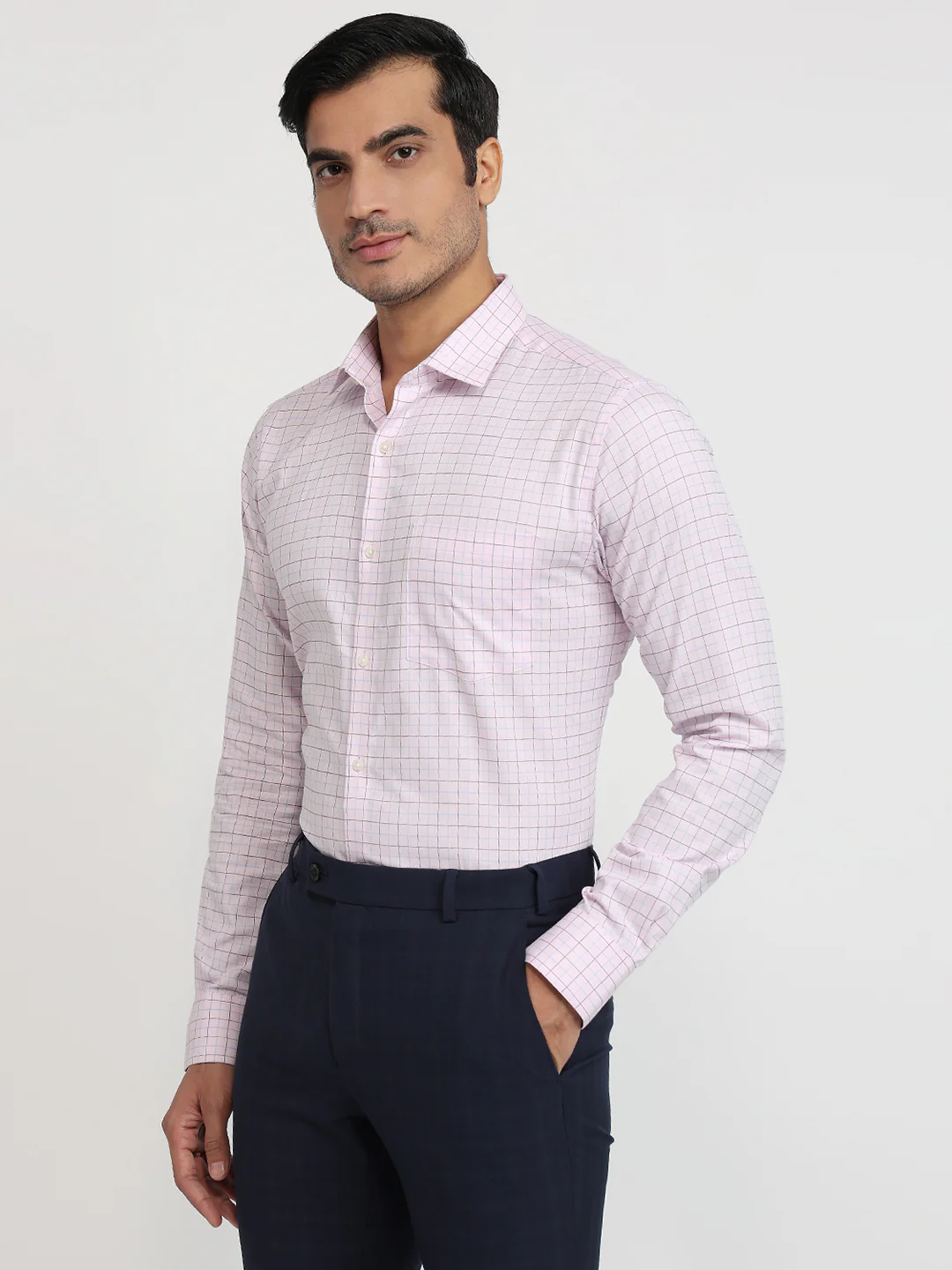 Park Avenue Men Red Checks Slim Fit Cotton Shirt - Image 2