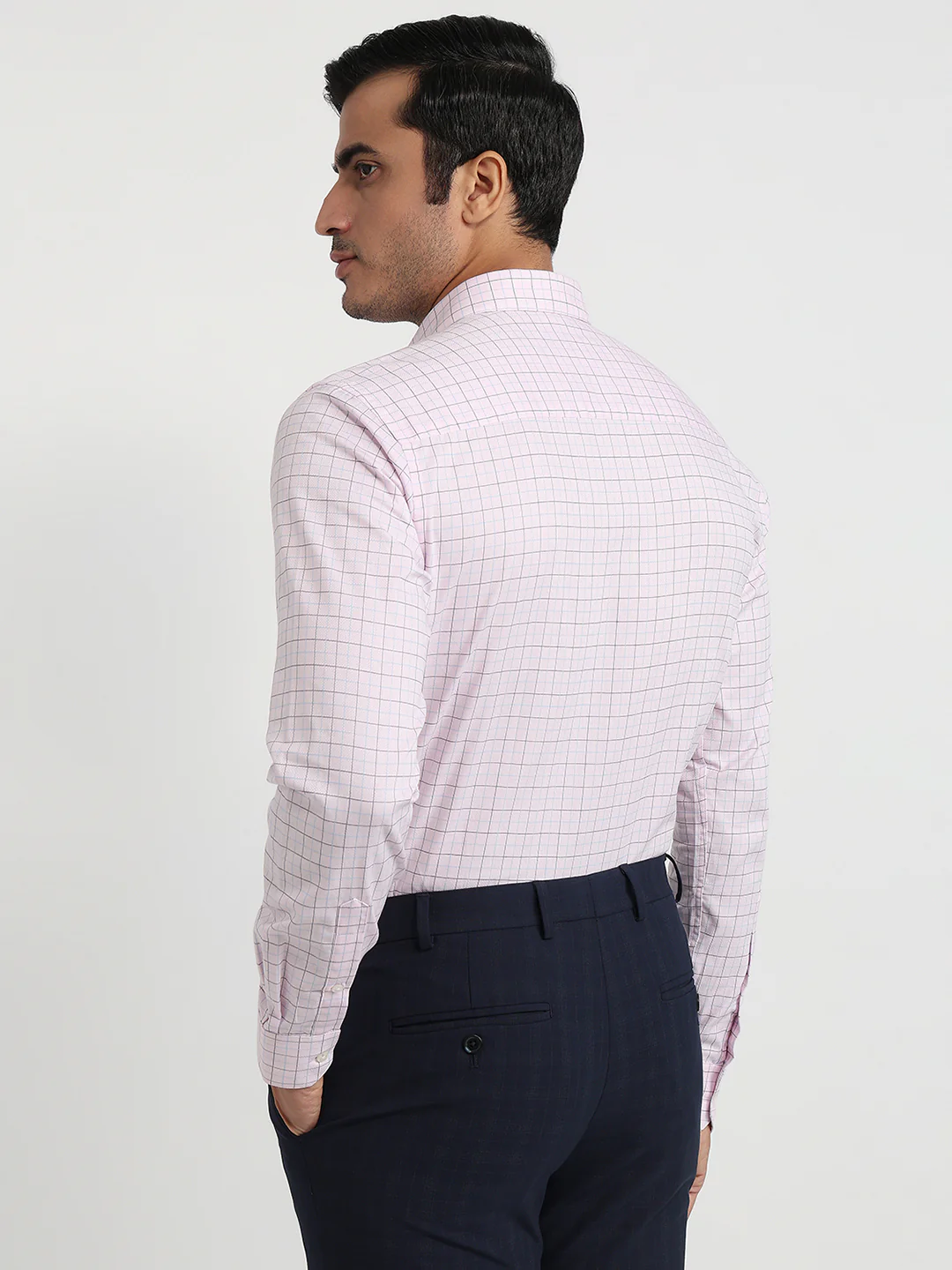 Park Avenue Men Red Checks Slim Fit Cotton Shirt - Image 4