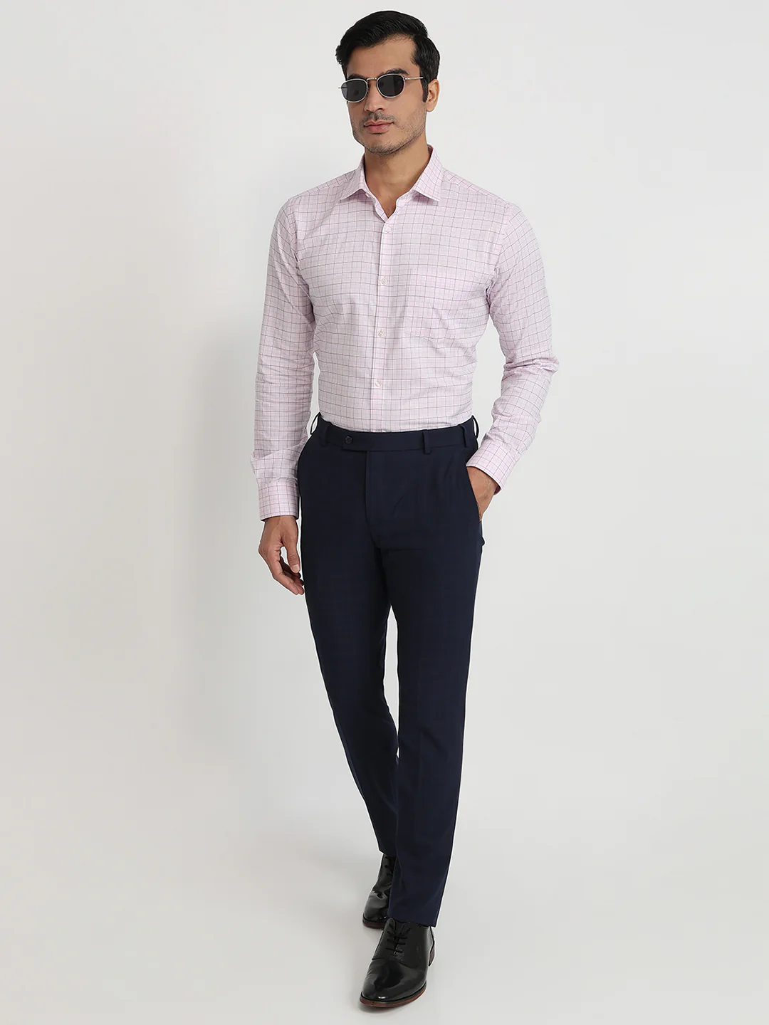 Park Avenue Men Red Checks Slim Fit Cotton Shirt - Image 5