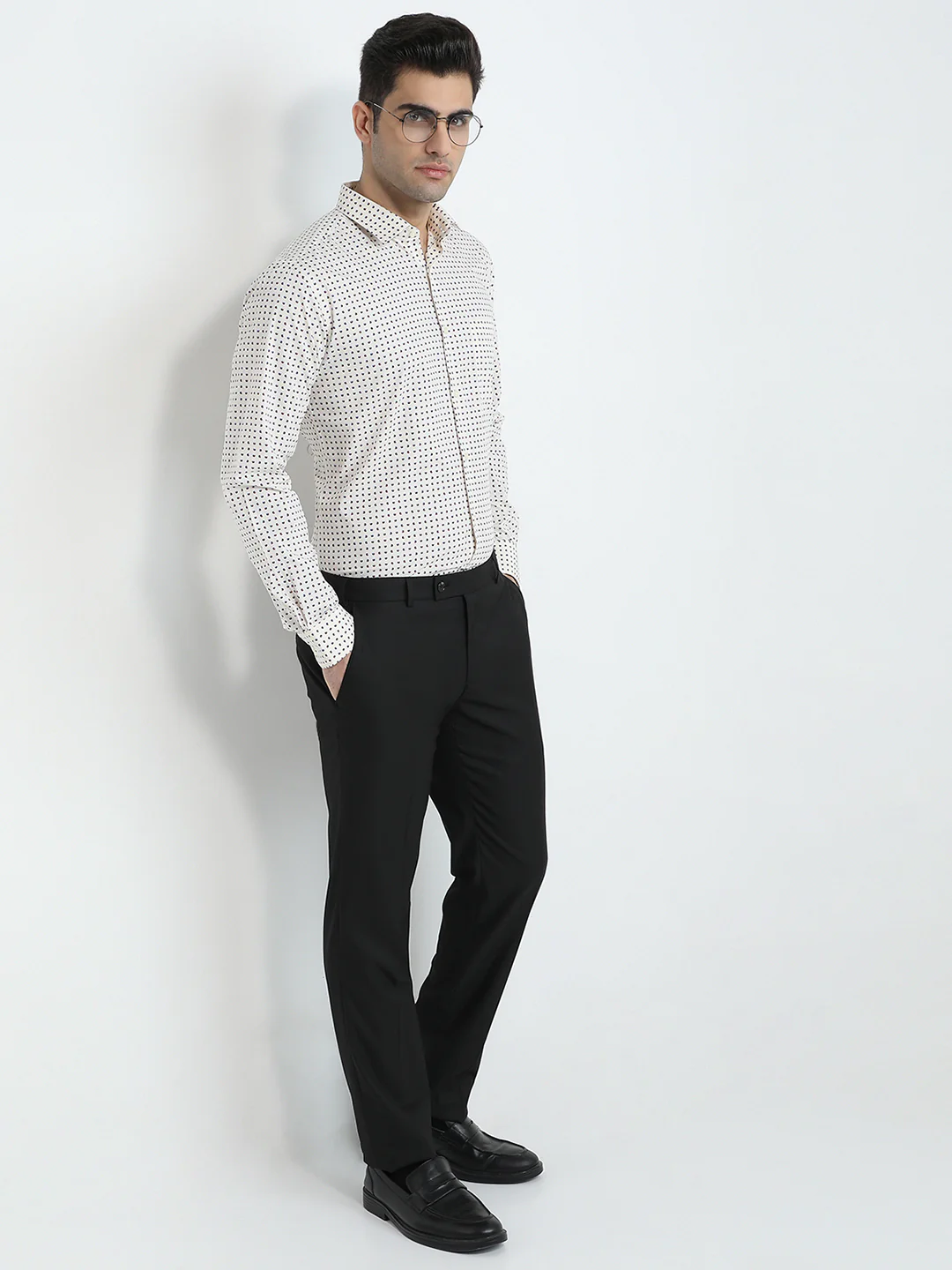 Park Avenue Men Red Print Slim Fit Cotton Shirt - Image 5