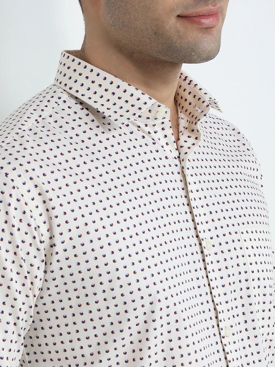 Park Avenue Men Red Print Slim Fit Cotton Shirt - Image 6