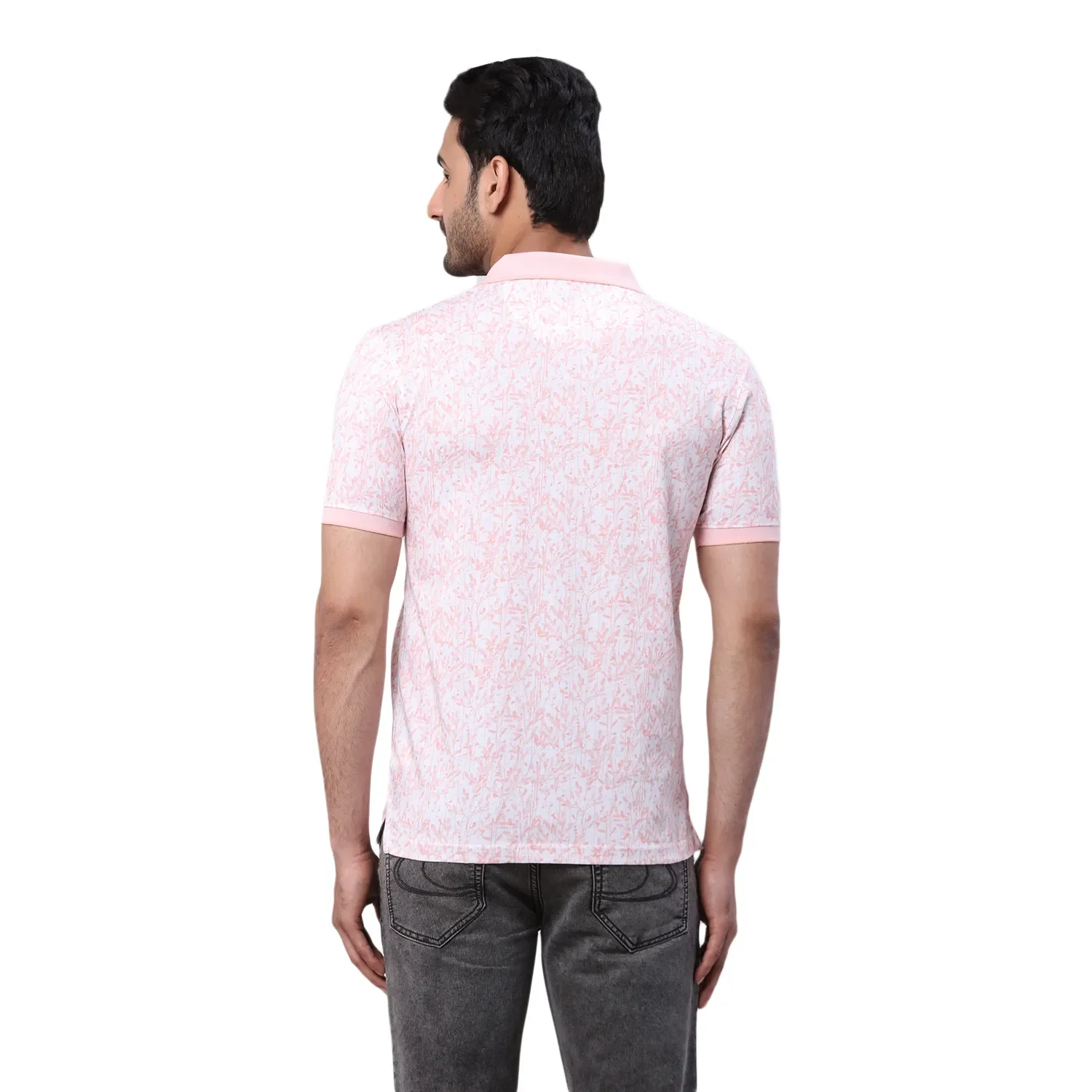 Park Avenue Men Red Print Slim Fit Cotton T-Shirt - Image 4
