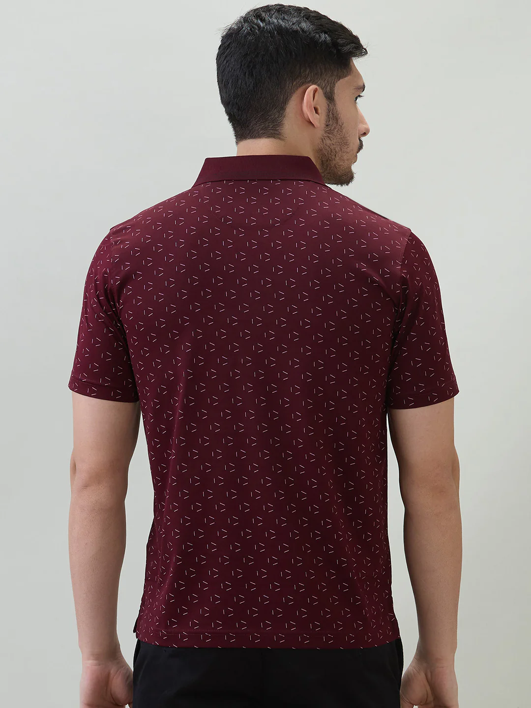 Park Avenue Men Red Print Slim Fit Cotton T-shirt - Image 4