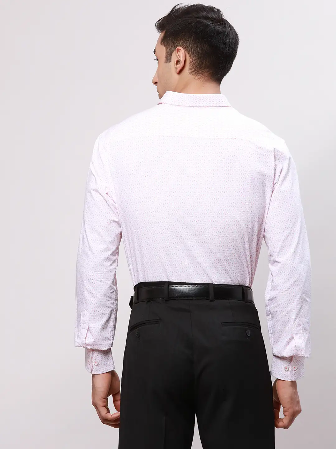 Park Avenue Men Pink Printed Regular Fit Cotton Formal Shirt - Image 4
