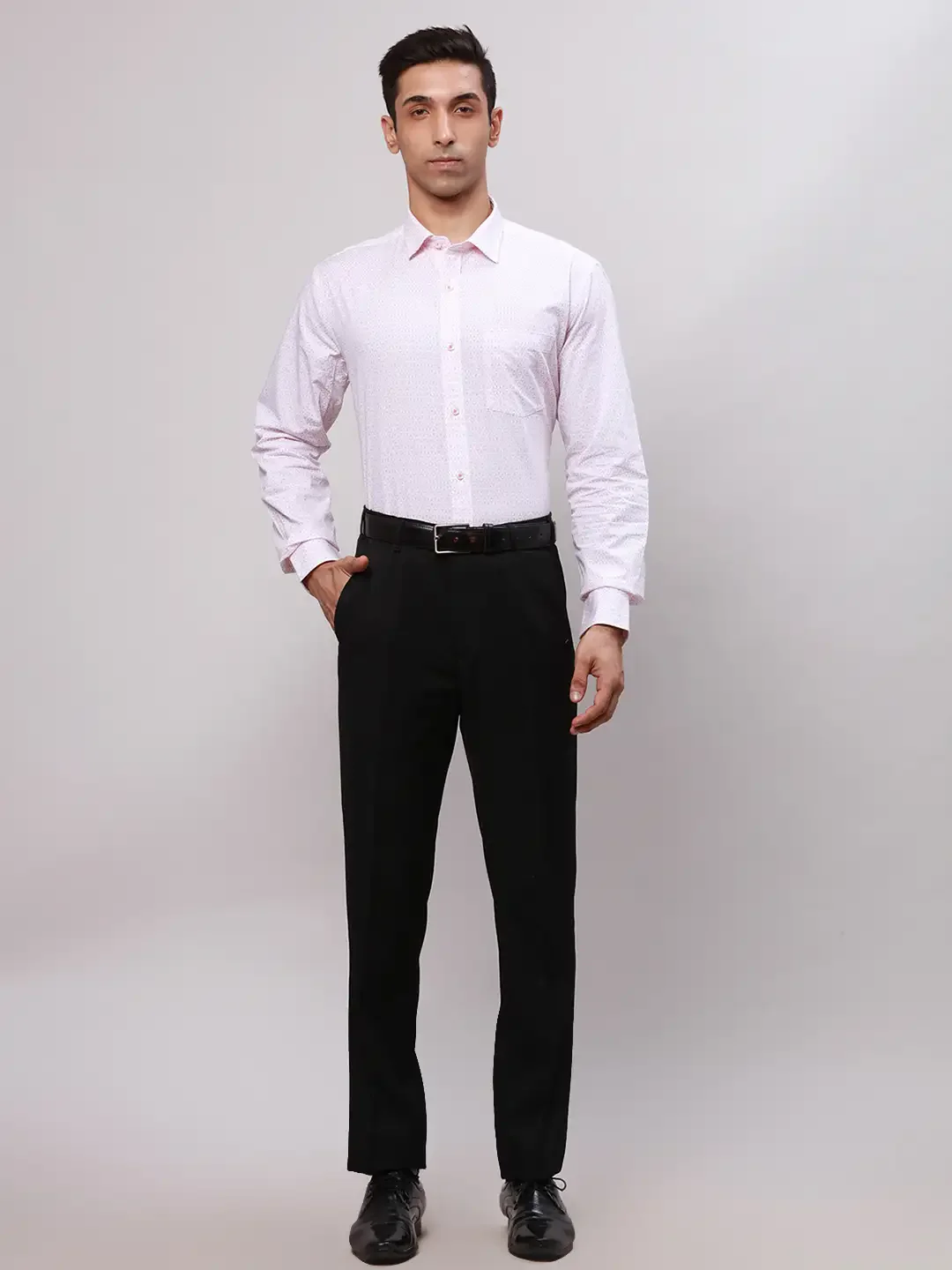 Park Avenue Men Pink Printed Regular Fit Cotton Formal Shirt - Image 5