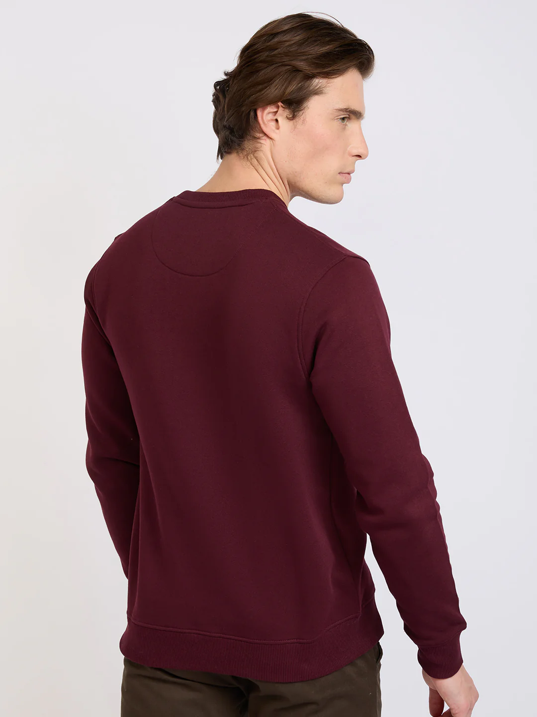 Park Avenue Men Maroon Printed Slim Fit Cotton Blend Sweatshirt - Image 10