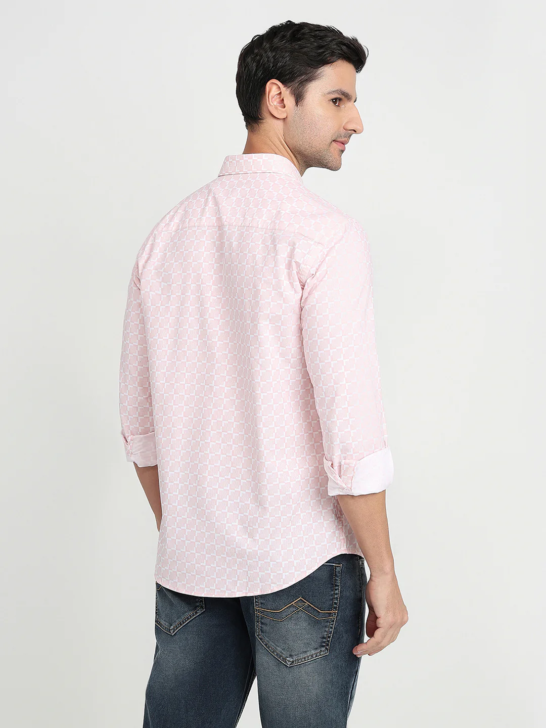 Park Avenue Men Red Printed Slim Fit Cotton Full Sleeve Casual Shirt - Image 4