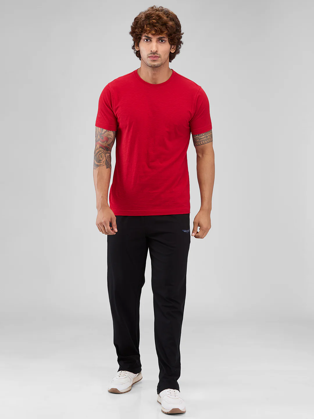 Park Avenue Men Red Regular Fit Cotton T-Shirt - Image 5