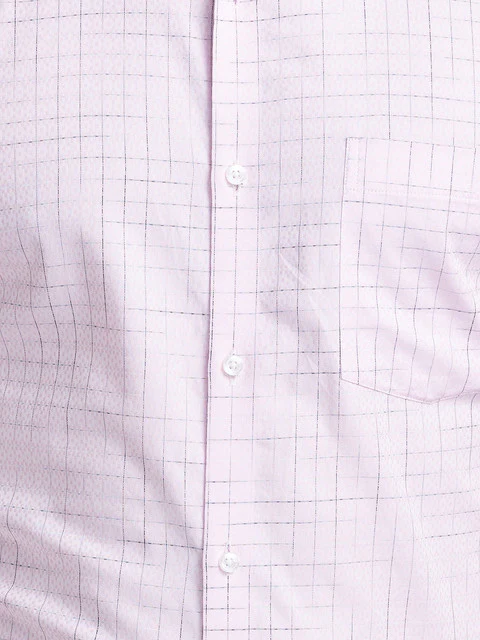 Park Avenue Men Pink Checks Slim Fit Cotton Formal Shirt - Image 7