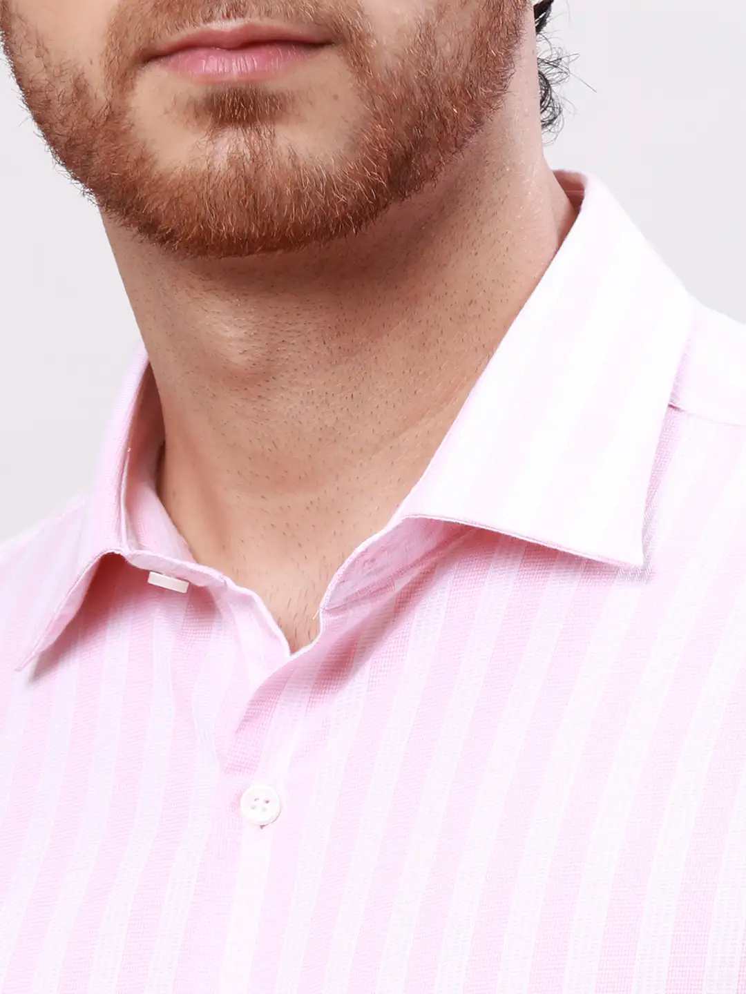 Park Avenue Men Pink Striped Slim Fit Cotton Formal Shirt - Image 6