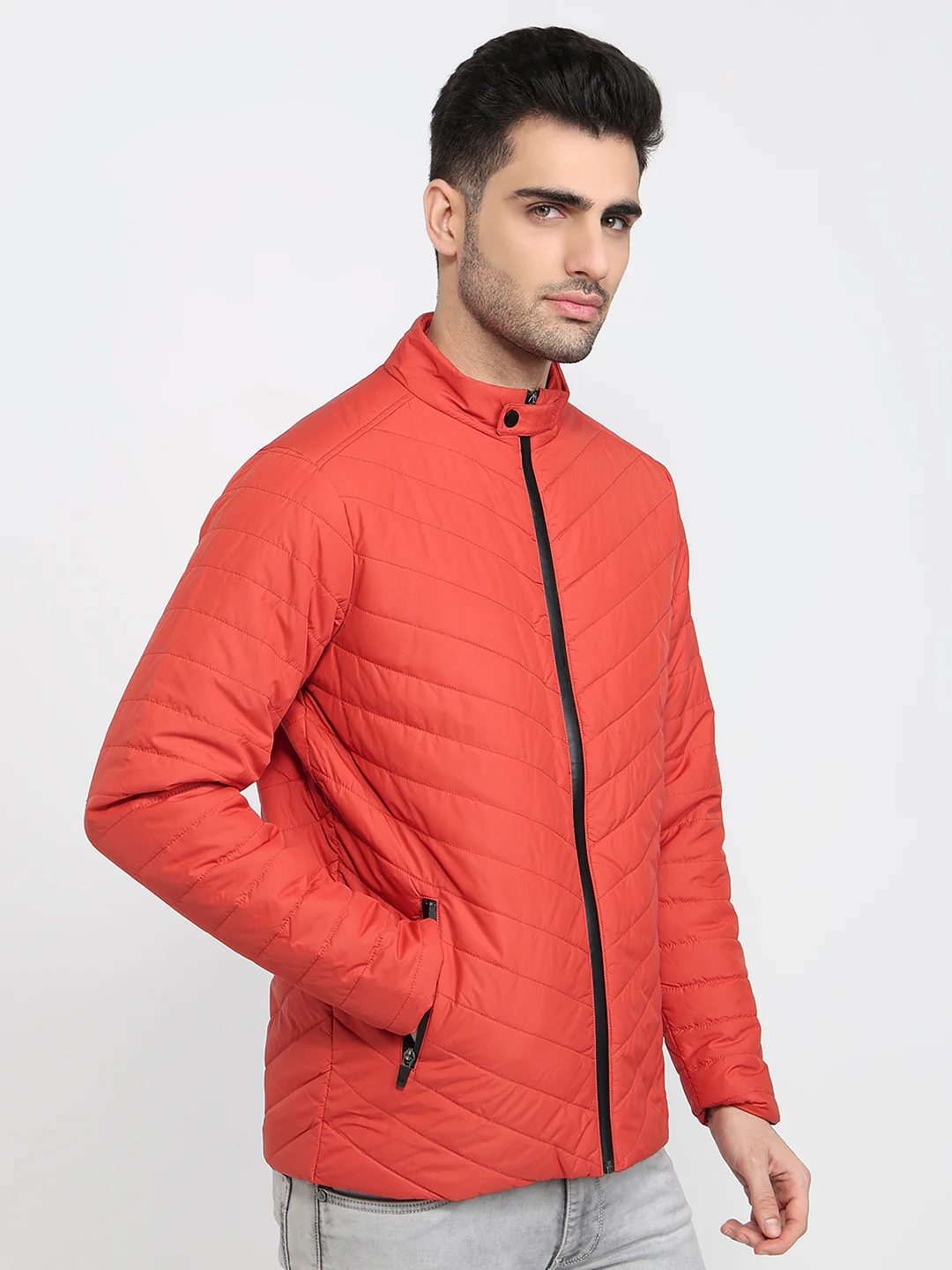 Park Avenue Men Red Solid Polyester Jacket/Winterwear - Image 3