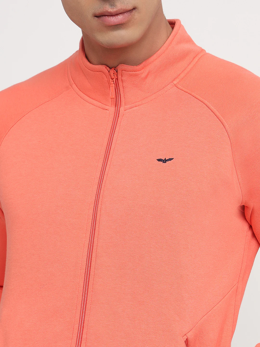Park Avenue Men Red Solid Slim Fit Cotton Blend Sweatshirt - Image 6