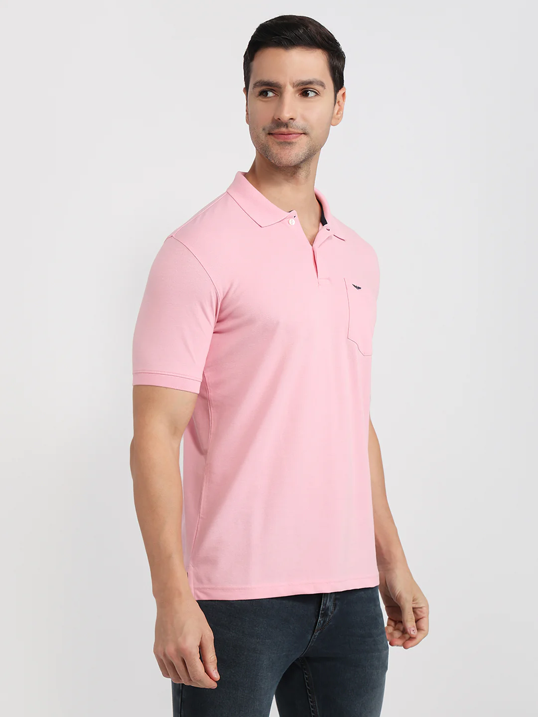 Park Avenue Men Red Slim Fit Solid Polo Neck Collar T-shirt - Image 3