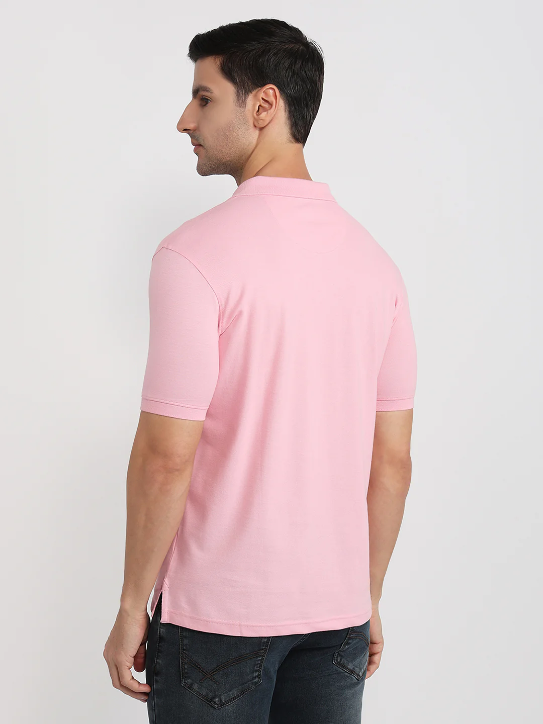 Park Avenue Men Red Slim Fit Solid Polo Neck Collar T-shirt - Image 4