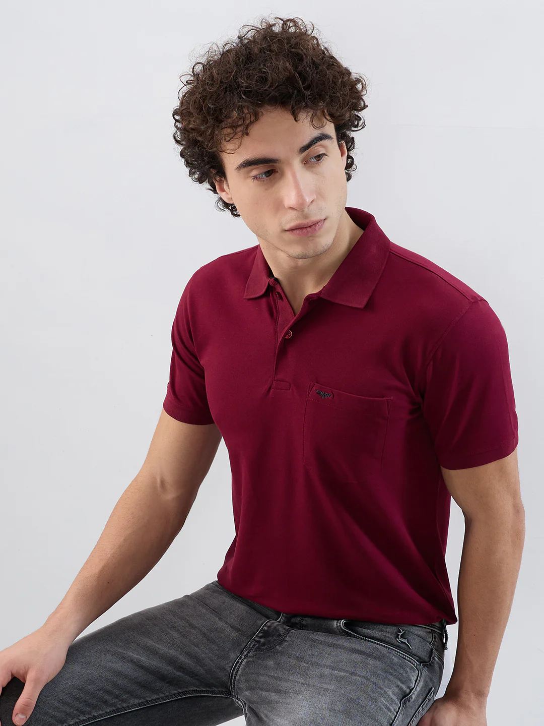 Park Avenue Men Red Solid Slim Fit Cotton Blend T-shirt - Image 7