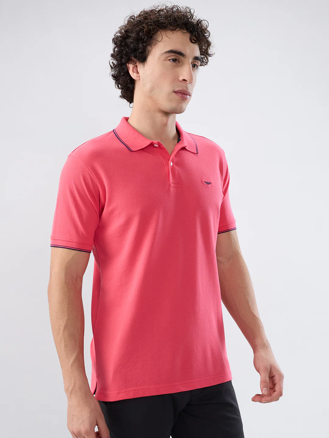 Park Avenue Men Red Solid Slim Fit Cotton Blend T-shirt - Image 2