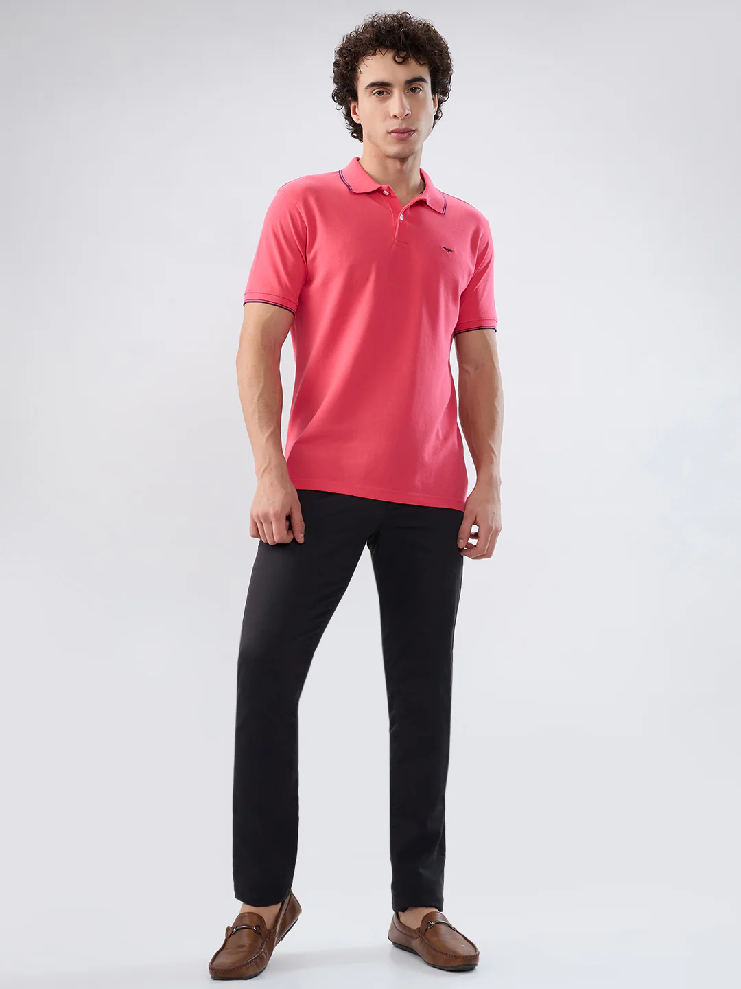 Park Avenue Men Red Solid Slim Fit Cotton Blend T-shirt - Image 6