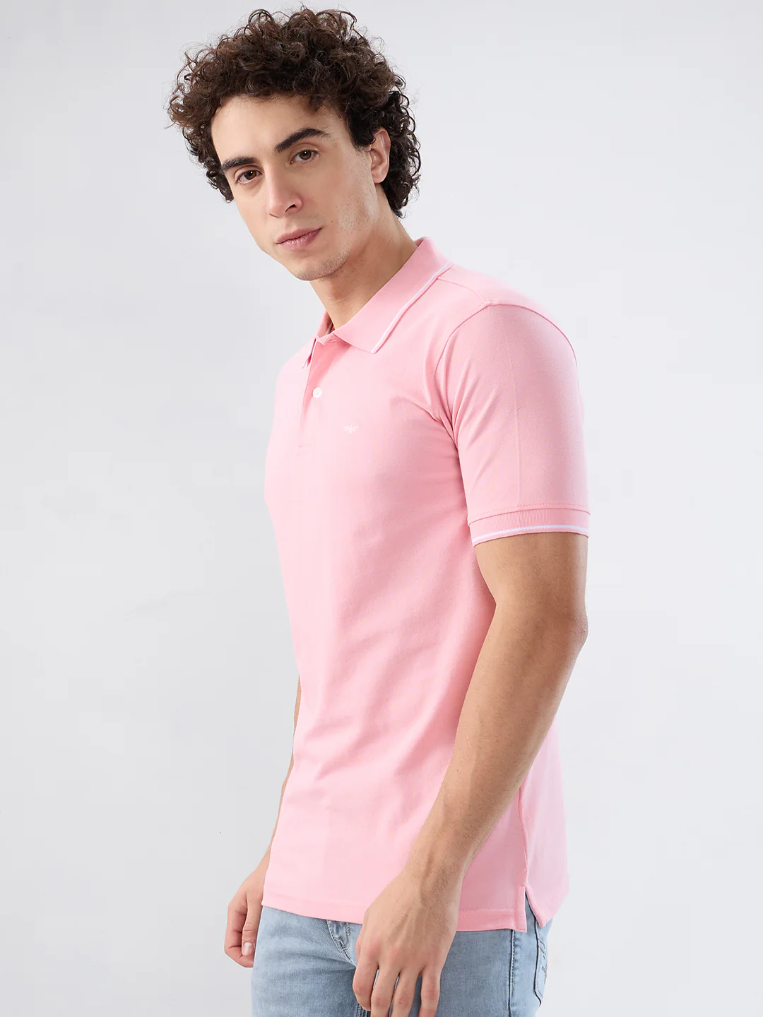 Park Avenue Men Red Solid Slim Fit Cotton Blend T-shirt - Image 3