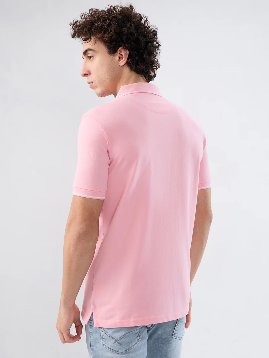 Park Avenue Men Red Solid Slim Fit Cotton Blend T-shirt - Image 5