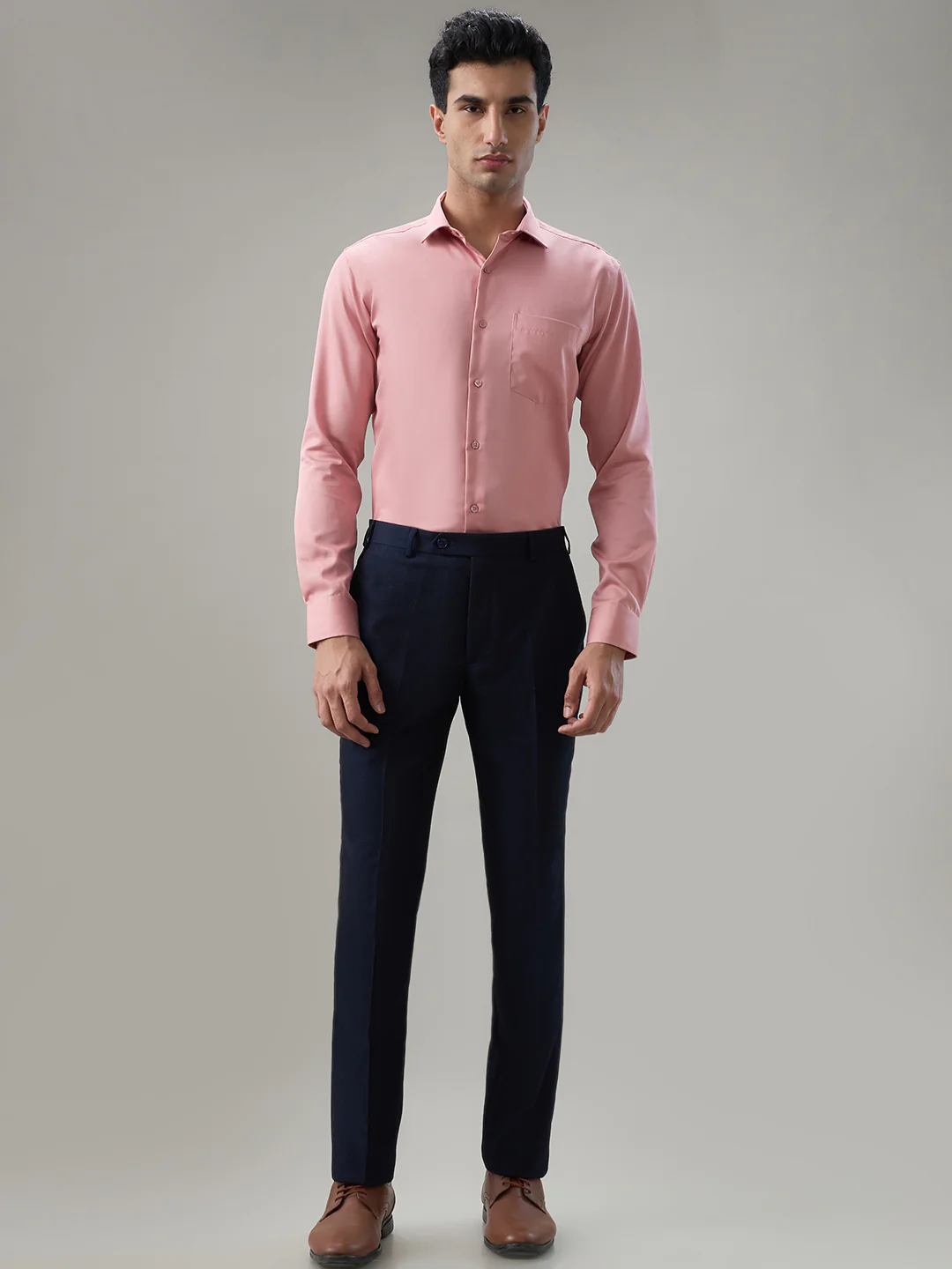 Park Avenue Men Red Solid Slim Fit Cotton Formal Shirt - Image 5