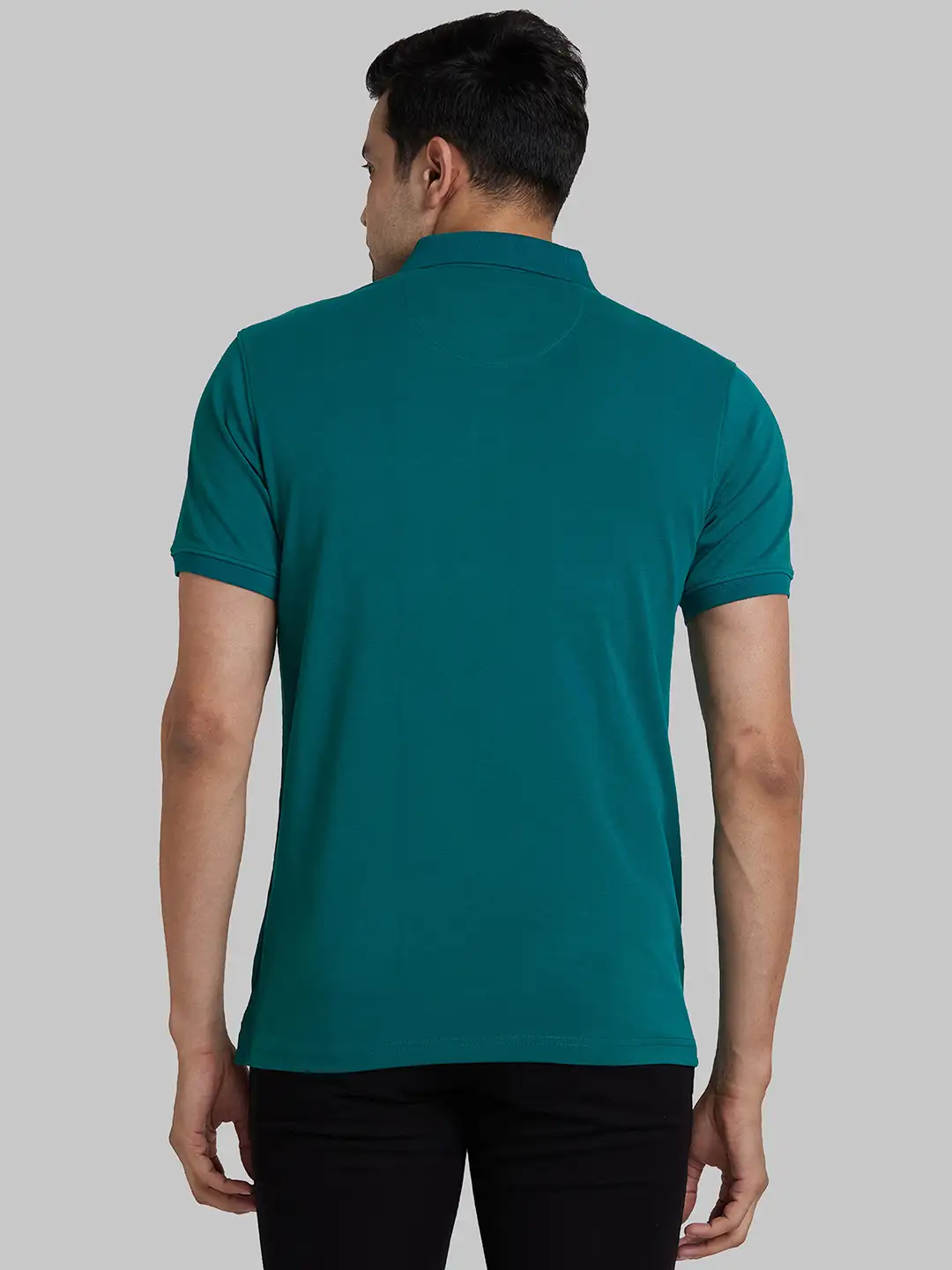 Park Avenue Men Red Slim Fit Solid Round Neck Collar T-Shirt - Image 4