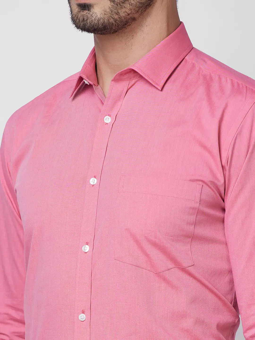 Park Avenue Men Red Solid Slim Fit Cotton Shirt - Image 6