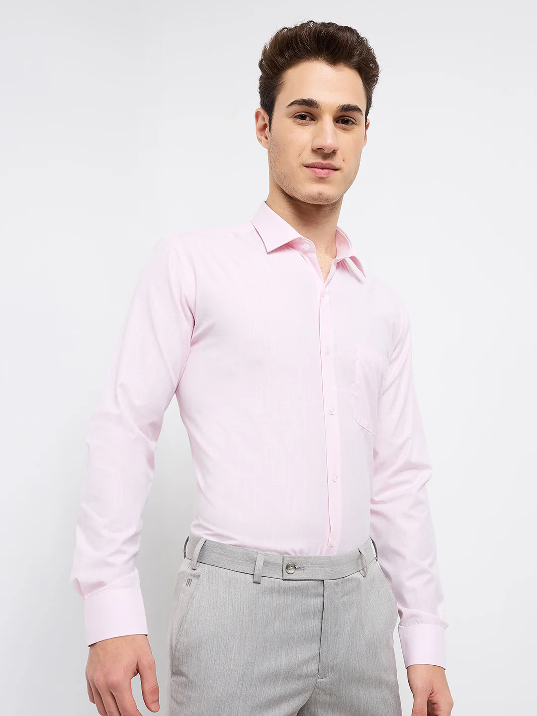 Park Avenue Men Red Solid Slim Fit Polyester Blend Shirt - Image 2