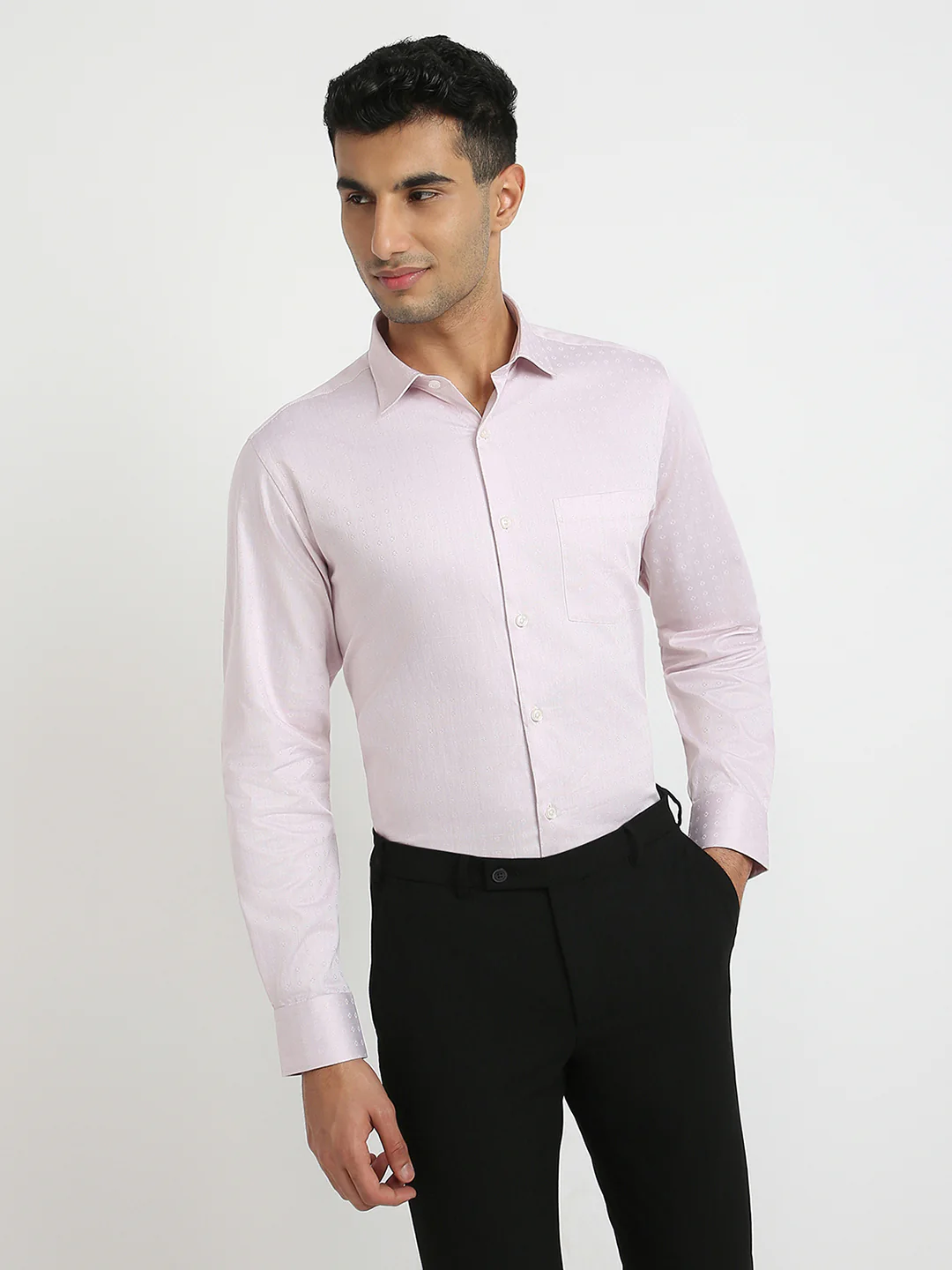 Park Avenue Men Red Structure Regular Fit Cotton Formal Shirt - Image 2