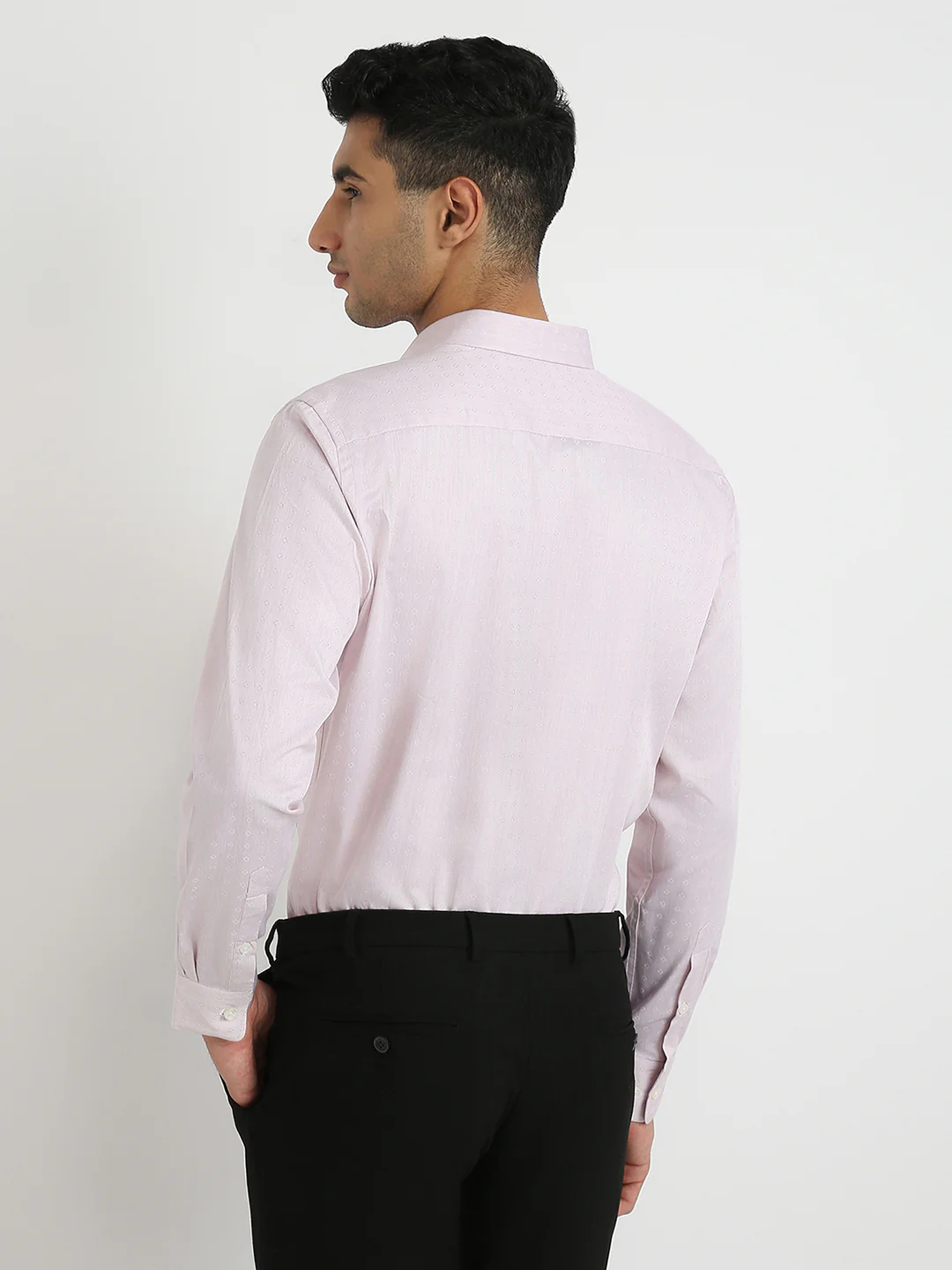 Park Avenue Men Red Structure Regular Fit Cotton Formal Shirt - Image 4