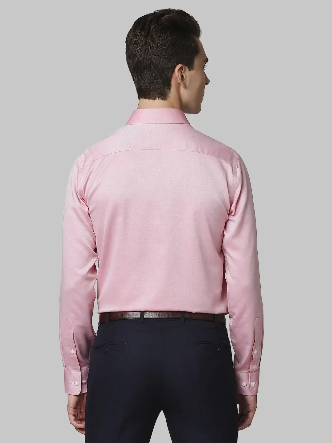 Park Avenue Men Red Structure Regular Fit Cotton Full Sleeve Shirts - Image 4