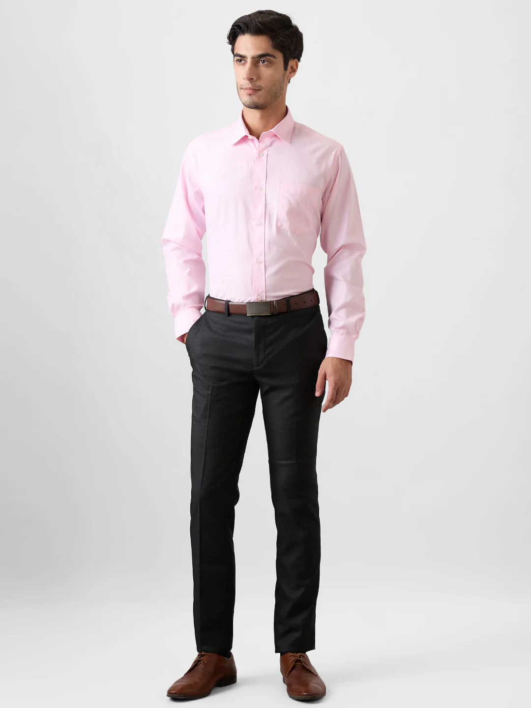 Park Avenue Men Red Structure Regular Fit Polyester Blend Shirt - Image 5