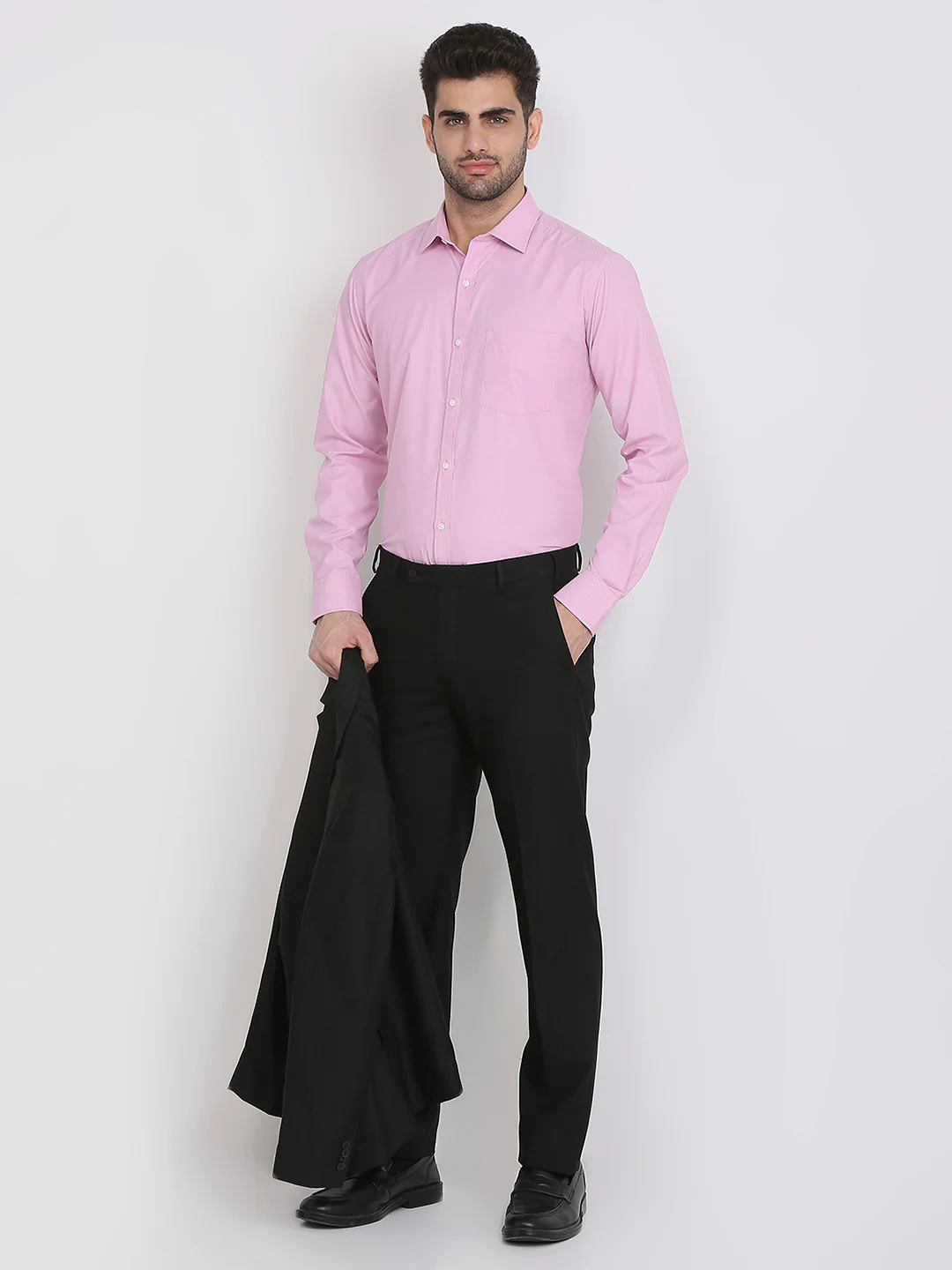 Park Avenue Men Pink Structure Slim Fit Cotton Blend Formal Shirt - Image 5
