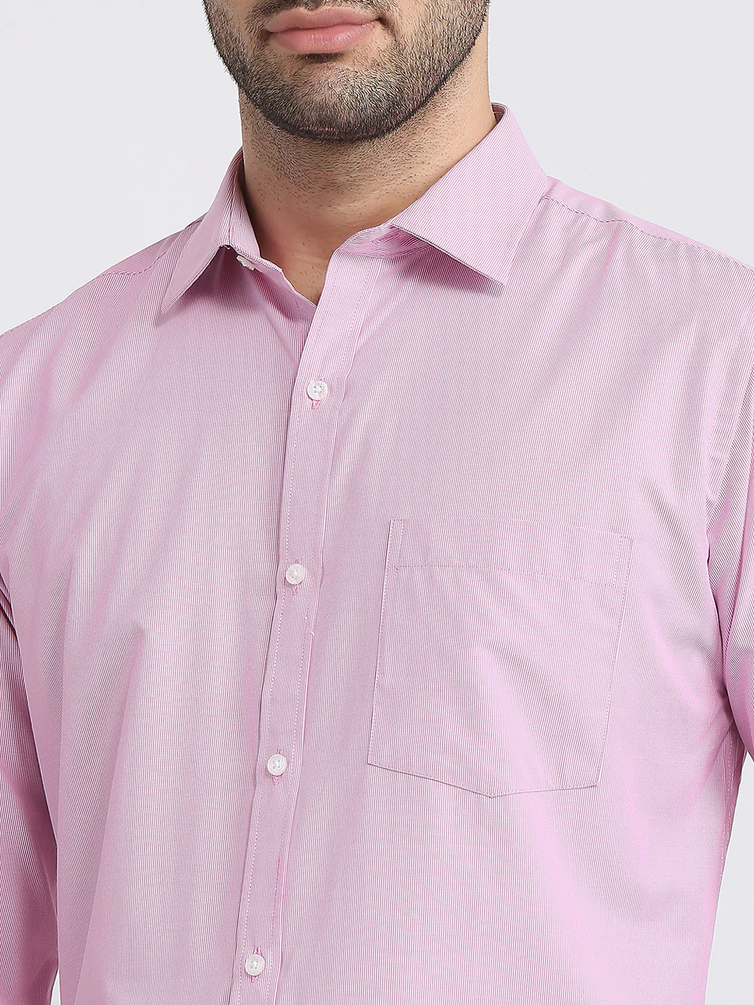 Park Avenue Men Pink Structure Slim Fit Cotton Blend Formal Shirt - Image 6