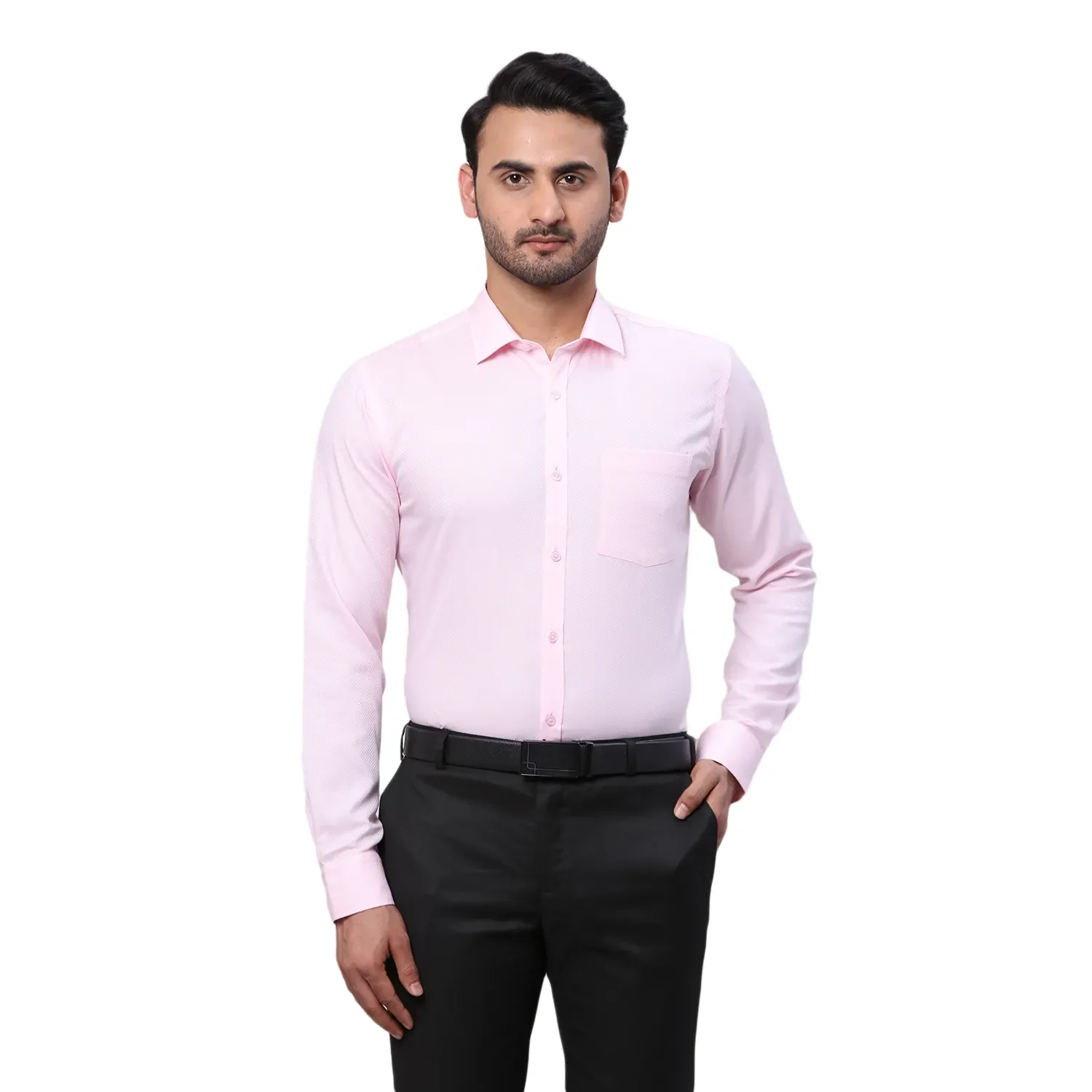 Park Avenue Men Pink Structured Slim Fit Cotton Formal Shirt