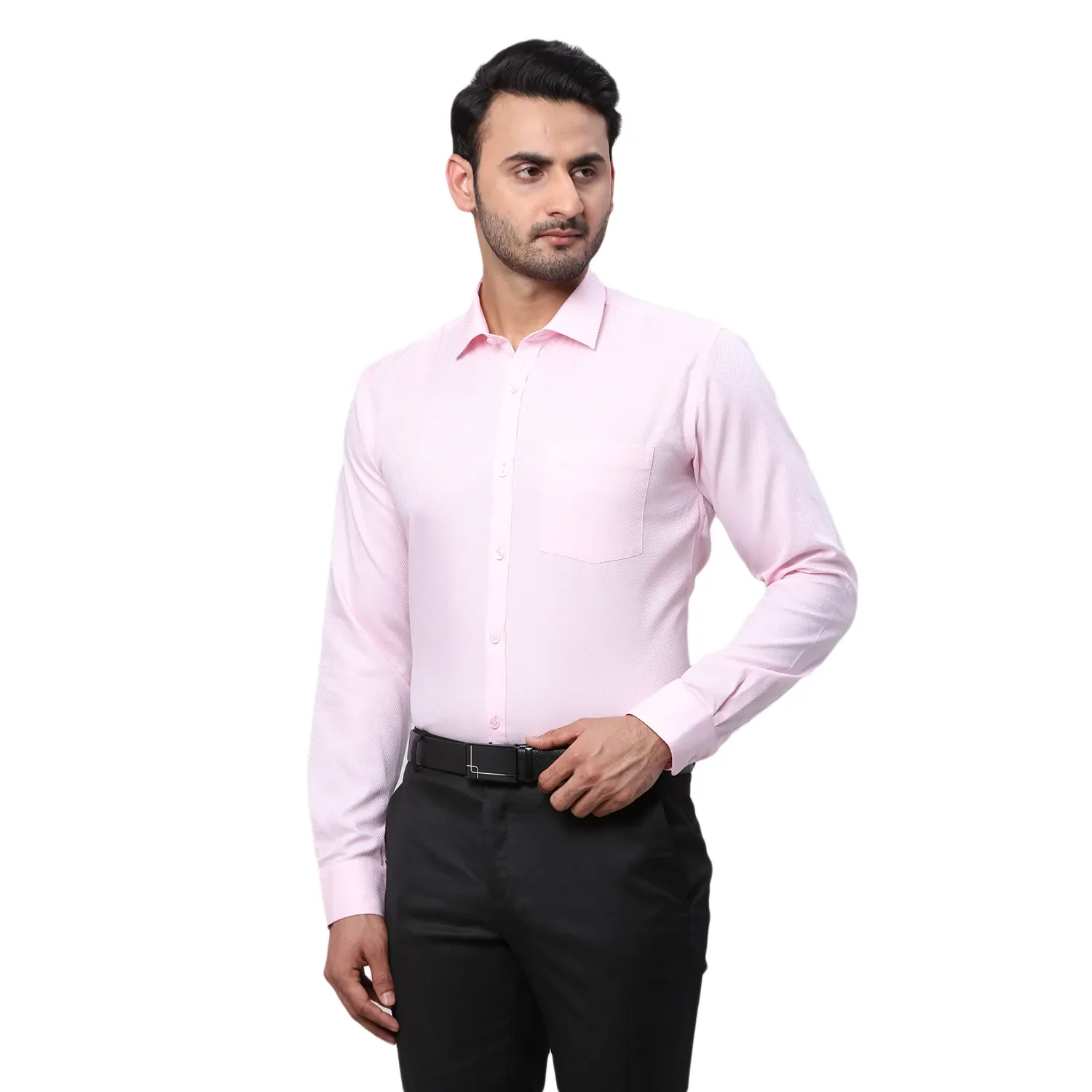 Park Avenue Men Pink Structured Slim Fit Cotton Formal Shirt - Image 3