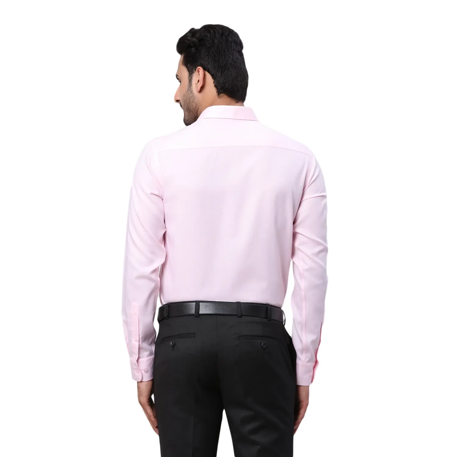 Park Avenue Men Pink Structured Slim Fit Cotton Formal Shirt - Image 4