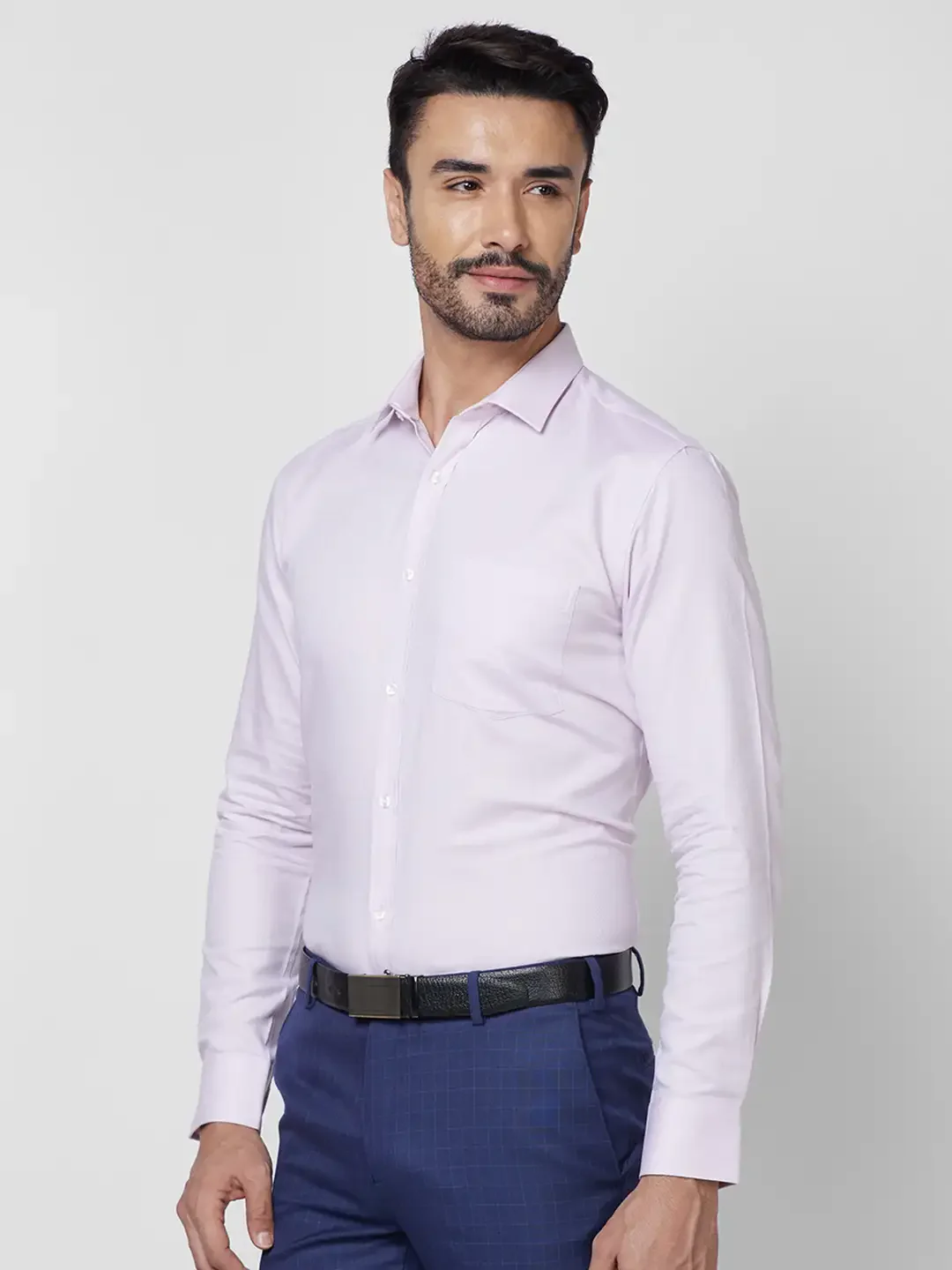 Park Avenue Men Pink Structured Slim Fit Cotton Formal Shirt - Image 3