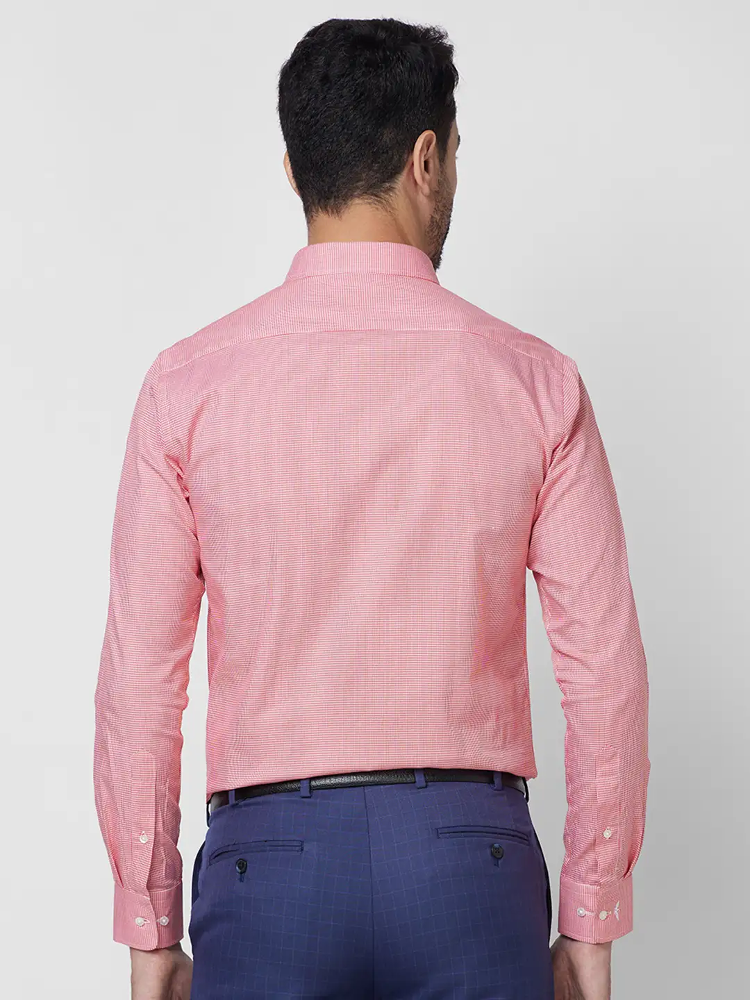 Park Avenue Men Pink Structured Slim Fit Cotton Formal Shirt - Image 4