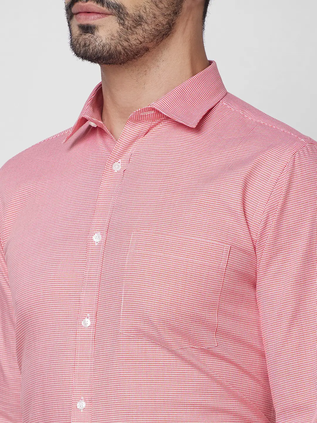 Park Avenue Men Pink Structured Slim Fit Cotton Formal Shirt - Image 6