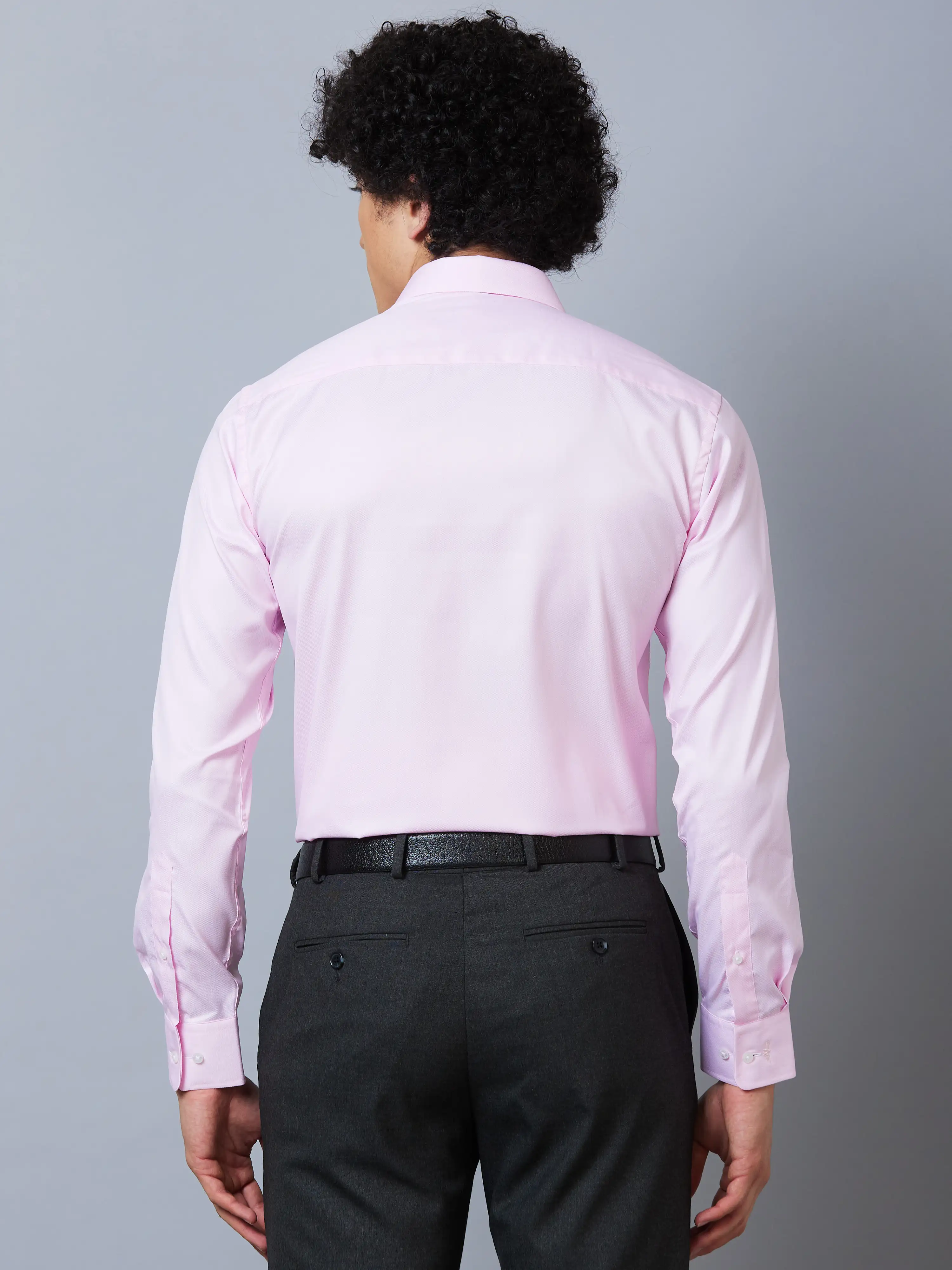Park Avenue Men Pink Structured Slim Fit Polyester Blend Formal Shirt - Image 5