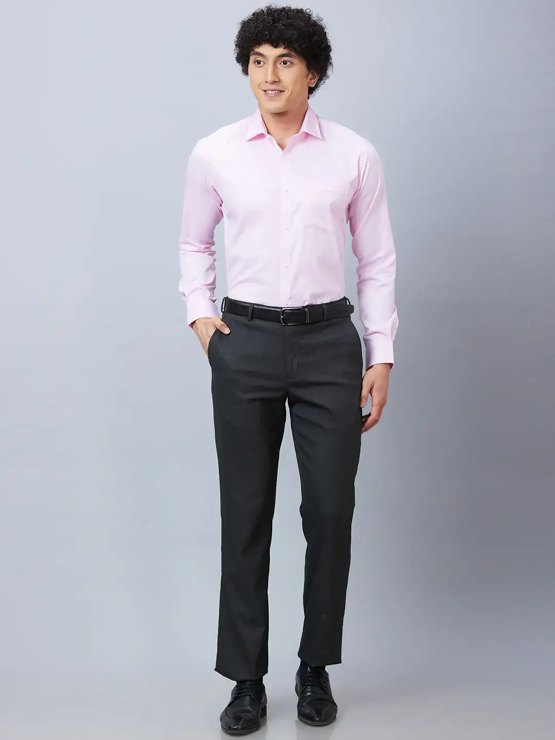Park Avenue Men Pink Structured Slim Fit Polyester Blend Formal Shirt - Image 6