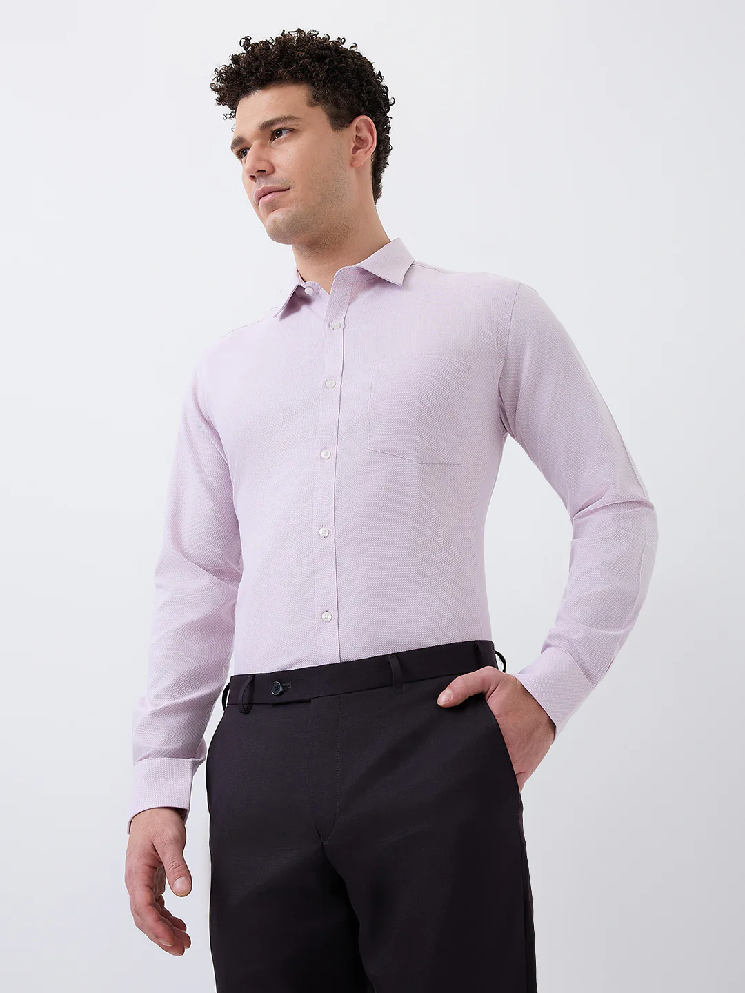 Park Avenue Men Red Twill Slim Fit Cotton Blend Shirt - Image 2