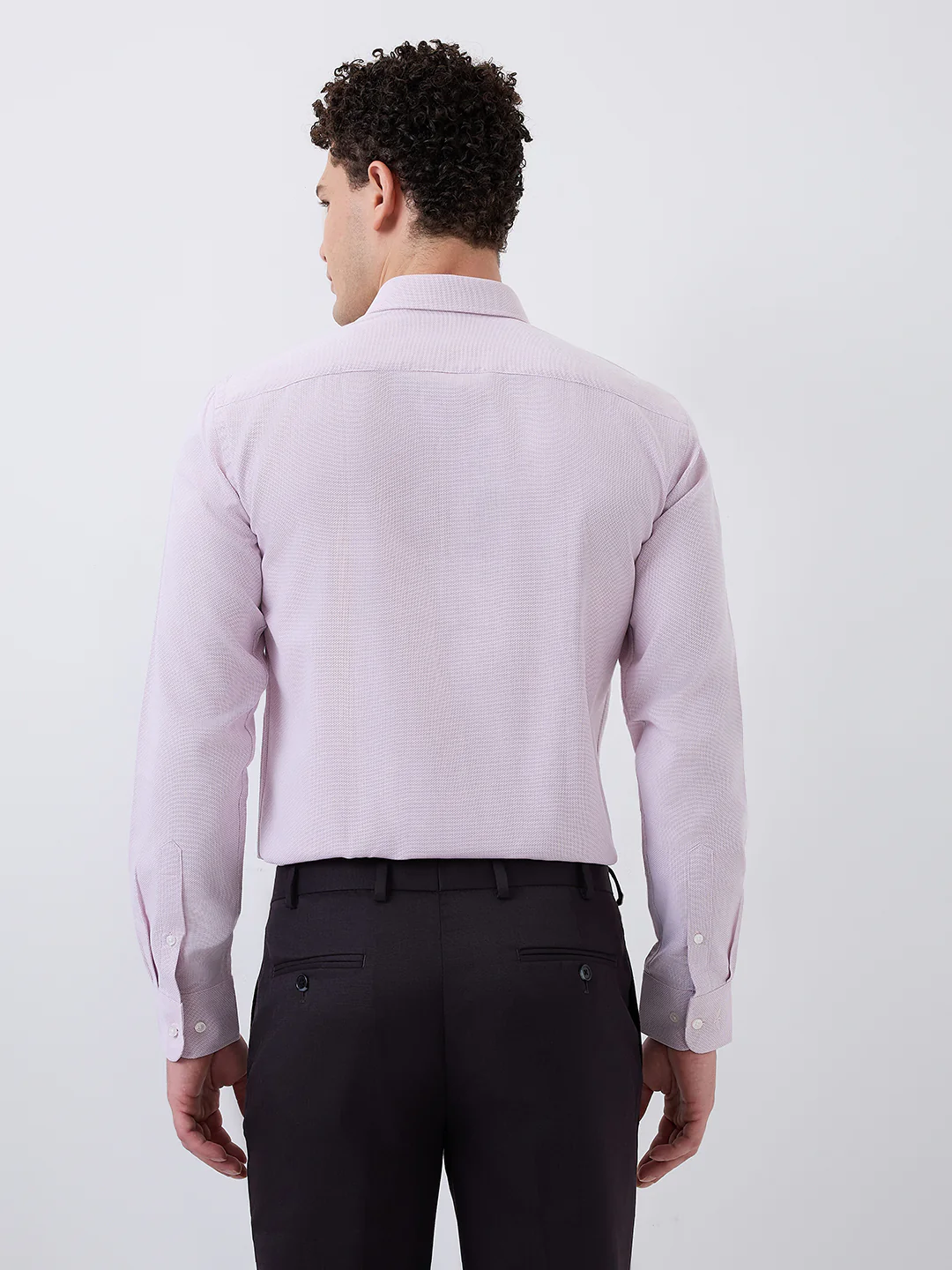 Park Avenue Men Red Twill Slim Fit Cotton Blend Shirt - Image 4