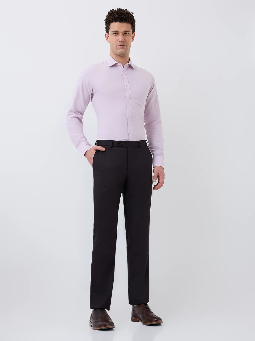 Park Avenue Men Red Twill Slim Fit Cotton Blend Shirt - Image 5