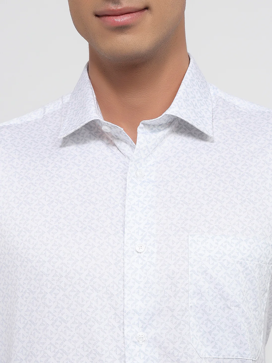 Park Avenue Men Regular Fit Print Pattern Pure Cotton Half Sleeve Formal Shirt - Image 6