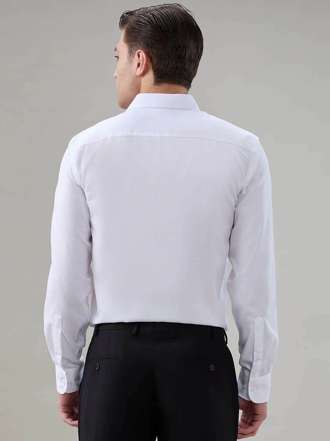 Park Avenue Men Regular Fit Structure Pattern Pure Cotton Full Sleeve Formal Shirt - Image 4