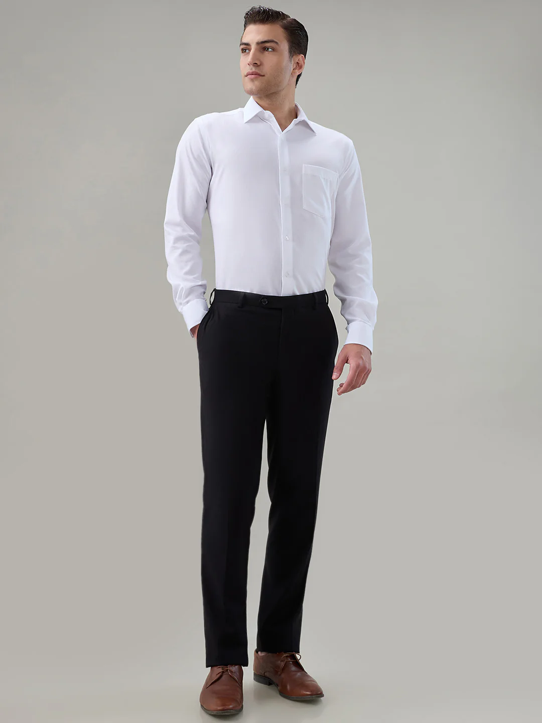 Park Avenue Men Regular Fit Structure Pattern Pure Cotton Full Sleeve Formal Shirt - Image 5