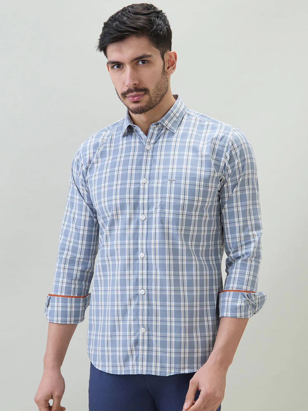 Park Avenue Men Slim Fit Checks Pattern Pure Cotton Full Sleeve Casual Shirt